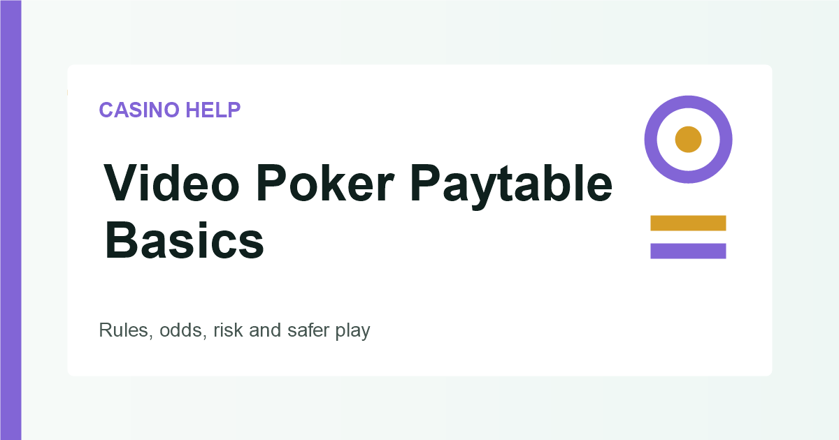 Video Poker Paytable Basics guide image